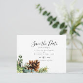 Carte Postale Mariage Dusty Blue Eucalyptus Budget (Debout devant)