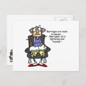 Carte Postale Mariage, Éclair, Humour tonnerre (Devant / Derrière)