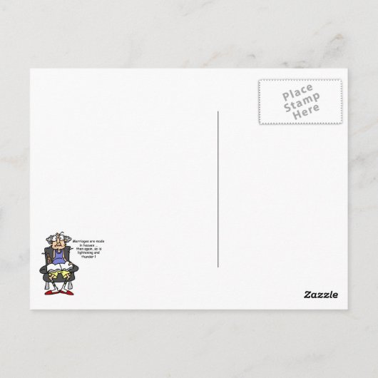 Carte Postale Mariage, Éclair, Humour tonnerre (Dos)