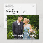 Carte Postale Mariage élégant écriture Amour et remerciements Ma (Devant / Derrière)