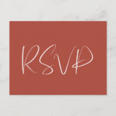 Carte Postale Mariage élégant et moderne en terre cuite RSVP (Devant)
