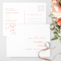 Mariage Élégant Minimaliste Blanc Rose Poudrée et