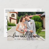 Carte Postale Mariage Elegant Script Love and Thanks Photo (Devant / Derrière)