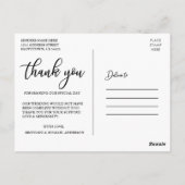 Carte Postale Mariage Elegant Script Love and Thanks Photo (Dos)