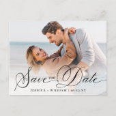 Carte Postale Mariage élégant simple Enregistrer la date Photo (Devant)