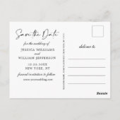 Carte Postale Mariage élégant simple Enregistrer la date Photo (Dos)