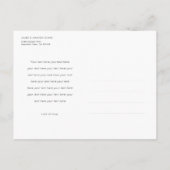 Carte postale Mariage Elopement avec photo (Dos)