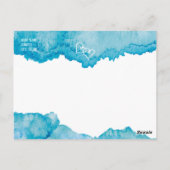 Carte Postale Mariage en Aquarelle Bleue turquoise Enregistrer l (Dos)