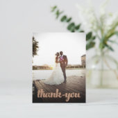 Carte postale Mariage en bronze - Script de Merci (Debout devant)