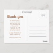 Carte postale Mariage en bronze - Script de Merci (Dos)