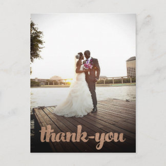 Carte postale Mariage en bronze - Script de Merci