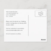 Carte Postale Mariage en cristal Aquamarine Enregistrer la date (Dos)