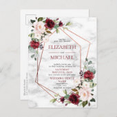 Carte postale Mariage en cuivre géométrique en mar (Devant / Derrière)