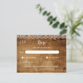 Carte Postale Mariage en dentelle blanche rustique RSVP - Jeu de (Debout devant)