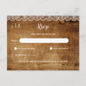 Carte Postale Mariage en dentelle blanche rustique RSVP - Jeu de (Devant)