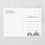 Carte Postale Mariage en papier Kraft simulé Enregistrer la date (Dos)
