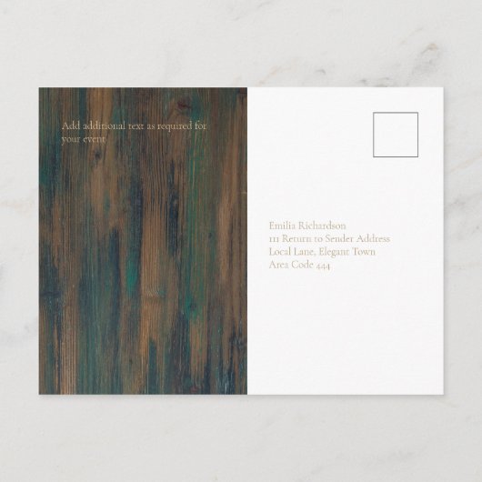 Carte Postale Mariage en pot Mason avec Gypsophile et guirlande (Dos)