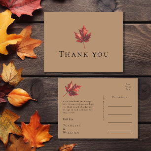 Carte Postale Mariage en terre cuite à automne simple