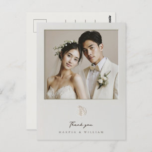 Carte postale mariage encadrée Merci