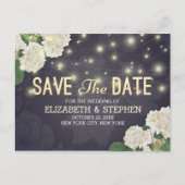 Carte Postale Mariage Enregistrer La Date Chic Hydrangea String  (Devant)