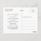 Carte Postale Mariage Enregistrer la date Eucalyptus tournesol (Dos)