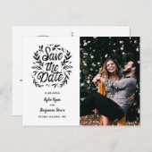 Carte Postale Mariage Enregistrer la date Photo Calligraphie Bot (Devant / Derrière)