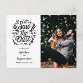 Carte Postale Mariage Enregistrer la date Photo Calligraphie Bot (Devant)