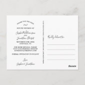 Carte Postale Mariage Enregistrer la date Photo Jolie police Scr (Dos)