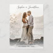 Carte Postale Mariage Enregistrer la date Photo Jolie police Scr (Devant)