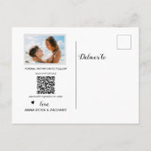 Carte Postale *~* MARIAGE ENREGISTRER LA DATE - QR code Website  (Dos)