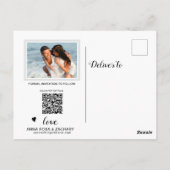 Carte Postale *~* MARIAGE ENREGISTRER LA DATE - Site web QR Mode (Dos)