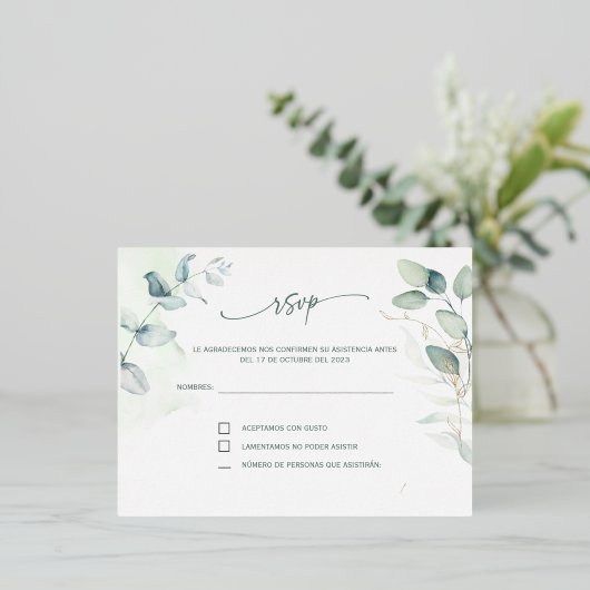 Carte postale mariage espagnole Rsvp (Debout devant)