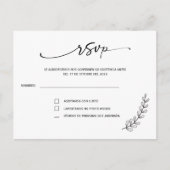 Carte postale mariage espagnole Rsvp (Devant)