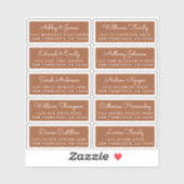 Carte postale Mariage  Étiquette de adresse invité (Feuille)