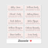 Carte postale Mariage  Étiquette de adresse invité (Feuille)