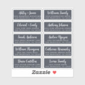 Carte postale Mariage  Étiquette de adresse invité (Feuille)