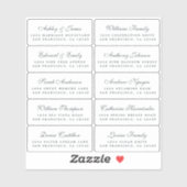 Carte postale Mariage  Étiquette de adresse invité (Feuille)