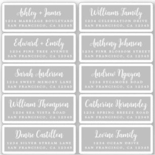Carte postale Mariage  Étiquette de adresse invité