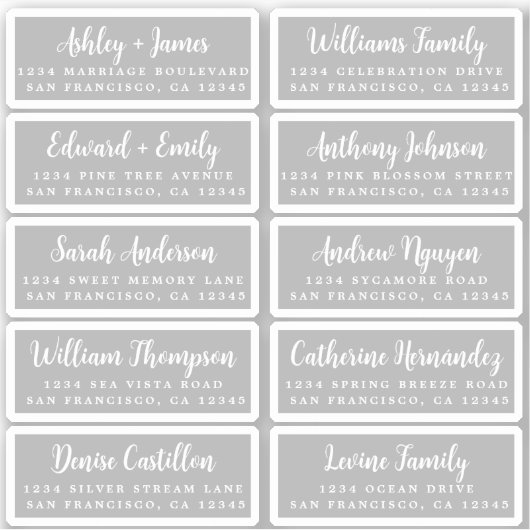 Carte postale Mariage  Étiquette de adresse invité (Devant)
