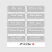 Carte postale Mariage  Étiquette de adresse invité (Feuille)