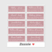 Carte postale Mariage  Étiquette de adresse invité (Feuille)