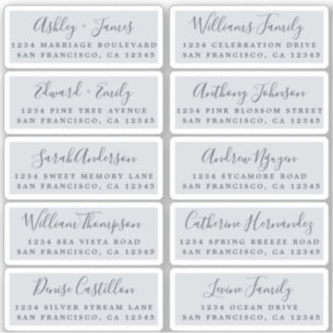 Carte postale Mariage Étiquette de adresse invité