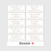 Carte postale Mariage  Étiquette de adresse invité (Feuille)