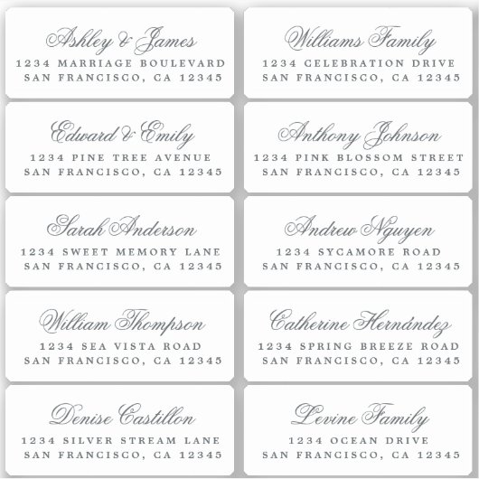Carte postale Mariage  Étiquette de adresse invité (Devant)