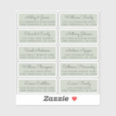 Carte postale Mariage  Étiquette de adresse invité (Feuille)