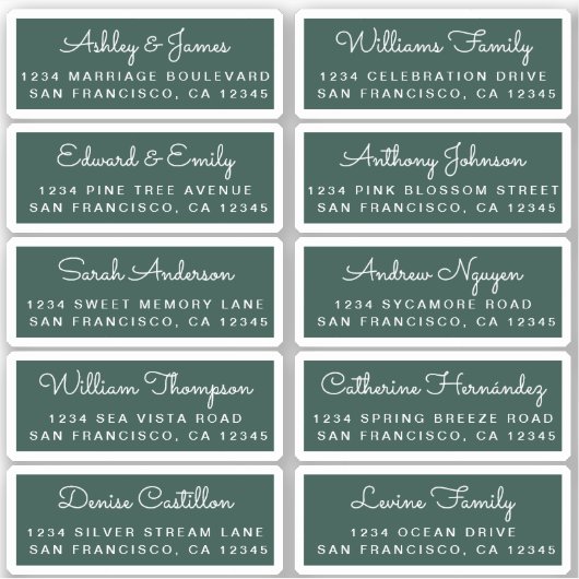 Carte postale Mariage  Étiquette de adresse invité (Devant)