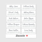 Carte postale Mariage  Étiquette de adresse invité (Feuille)