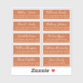 Carte postale Mariage  Étiquette de adresse invité (Feuille)