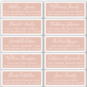 Carte postale Mariage Étiquette de adresse invité
