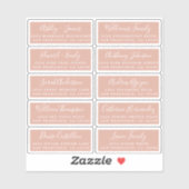 Carte postale Mariage Étiquette de adresse invité (Feuille)